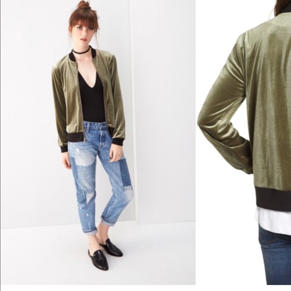Socialite Green Velvet Bomber